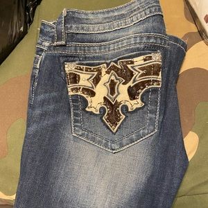 Cow print pocket Miss Me Jeans